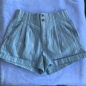White & Blue Mom Shorts